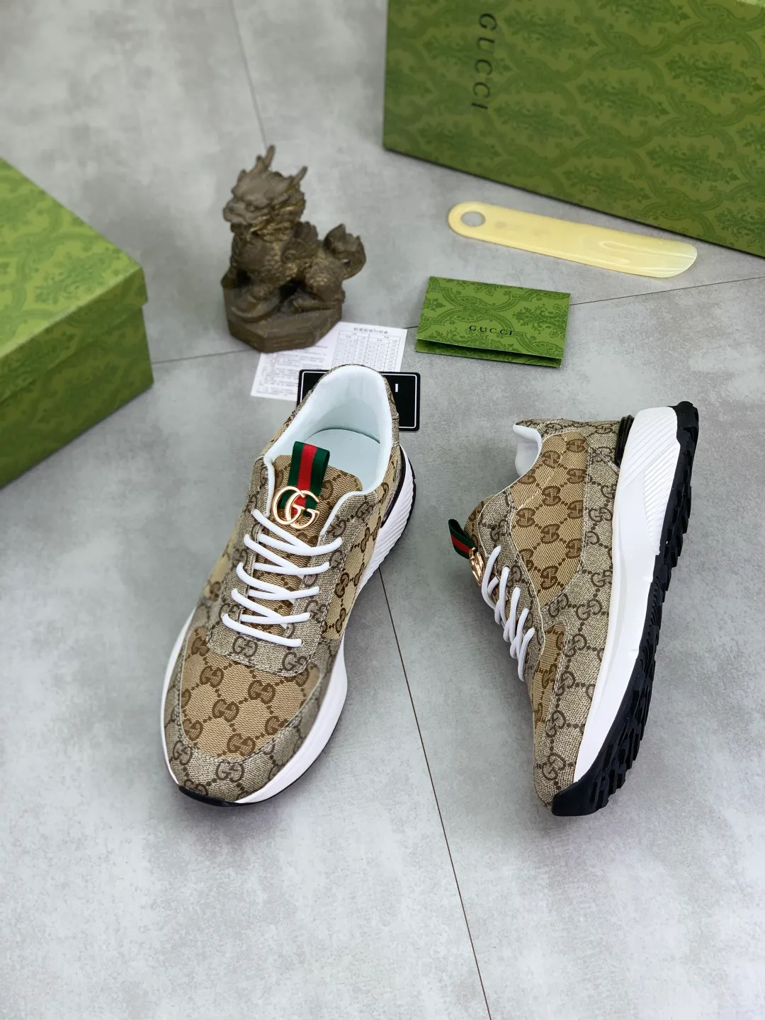 Men's men's shoes 💰P460💰[New model] (GUCCI) official website's latest 🎁🎁casual and fashionable men's shoes👟, hot style 💥 style is simple and elegant, exclusive for trendy men. Unique official website's latest brand double G element Elements 👑 Original Gucci decoration, fashionable and generous, fabric original calfskin ✅ fully imported first-layer pigskin lining, official website designated wear-resistant, lightweight original rubber casual outsole, classic model taken in real life 🎬38-44 (45 customized) 2️⃣ colors available